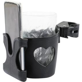   Baomom babakocsi levehető pohártartó telefon cumisüveg tartó szivecskés fekete