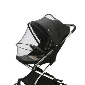   Baomom univerzális modern babakocsi szúnyogháló cipzárral FEKETE