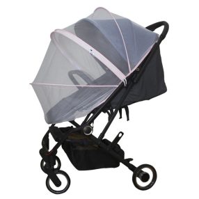   Baomom univerzális modern babakocsi szúnyogháló cipzárral RÓZSASZÍN