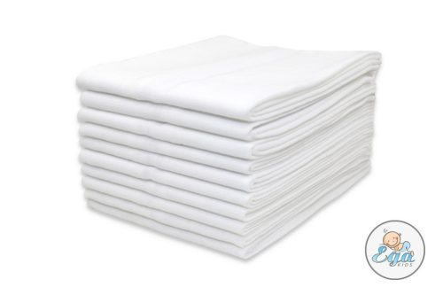 EgaKids hagyományos textil pelenka 10 db-os készlet - 80x80 cm, 100% pamut, fehér