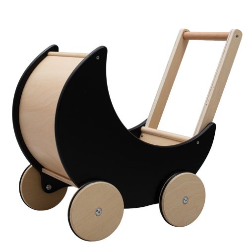 Fa babakocsi, járókeret gyerekeknek 2in1 Montessori Baby Mix fekete