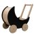Fa babakocsi, járókeret gyerekeknek 2in1 Montessori Baby Mix fekete
