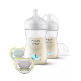   Philips Avent Response Natural cumisüveg újszülött készlet 2db 260 ml dekor üveg + 2db ultra air cumi 0-6 hó