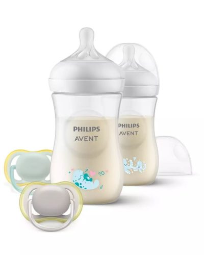 Philips Avent Response Natural cumisüveg újszülött készlet 2db 260 ml dekor üveg + 2db ultra air cumi 0-6 hó