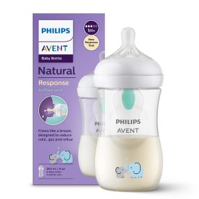   Philips Avent Natural Response cumisüveg 260 ml 1 hó+ AirFree szelep - elefánt